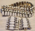 Vintage Kramer "Milk Glass" Bracelet & Earring Set.