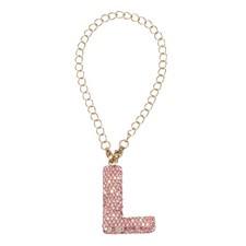 Initial Letter Cup Charm Accessories Letter L Keychain Charm Pink