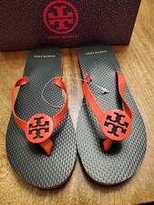 L K NWT Size 7 Tory Burch Perfect Minnie Flip Flops New With Gift Box