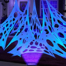 Glow in the Dark White 1000 Sqft Uncut Giant Spider Web Halloween Decorations...