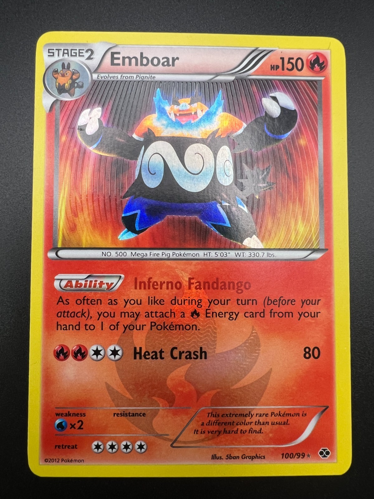 Emboar - 100/99 - Pokemon Next Destinies Black & White Ultra Secret Rare Card NM