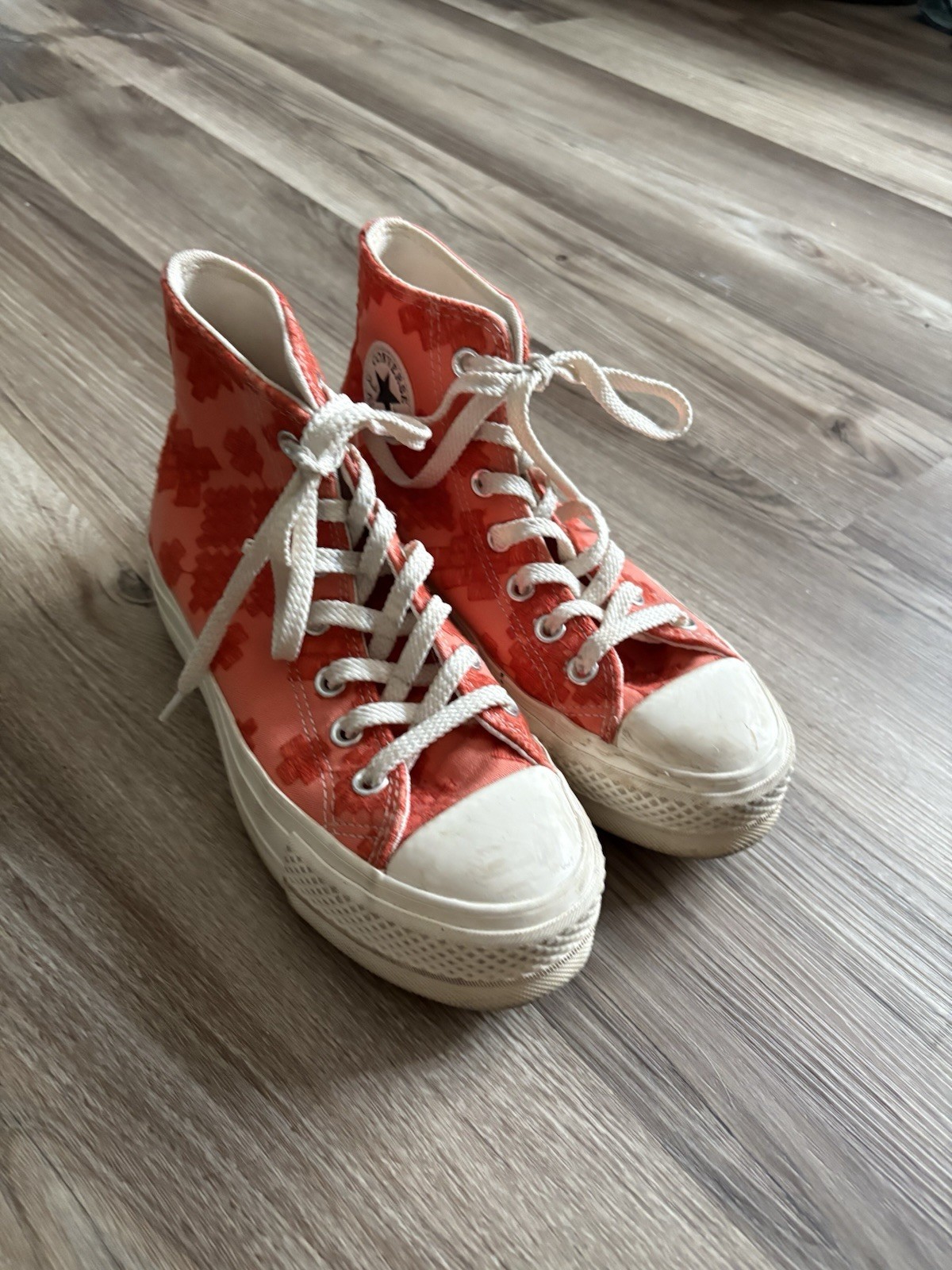 Orange Pattern Platform Converse, White Base, And… - image 2