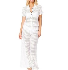 NEW Hurley 2 pack Women's XXL White Button-Up Eyelet Swim Cover Up J1085