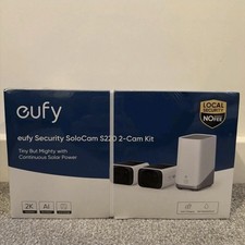 2 x eufy Security S220 SoloCam Solar Security Camera Outdoor Wireless 2K