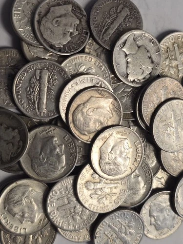 Roll of 50 Silver Dimes - $5 Face Value 90% Silver SK16