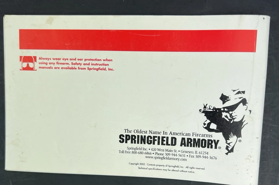 Pistolas Springfield Armory XD 2002 de colección manual de operación y seguridad 36 páginas Foto 3 de 4