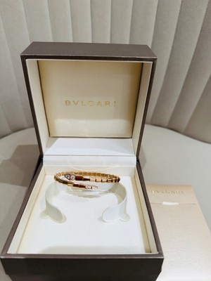 Authentic BVLGARI Serpenti Viper Bracelet ROse Gold Size 17