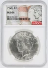 1925 NGC MS64 S$1 Philadelphia Mint Peace Silver Dollar No Reserve
