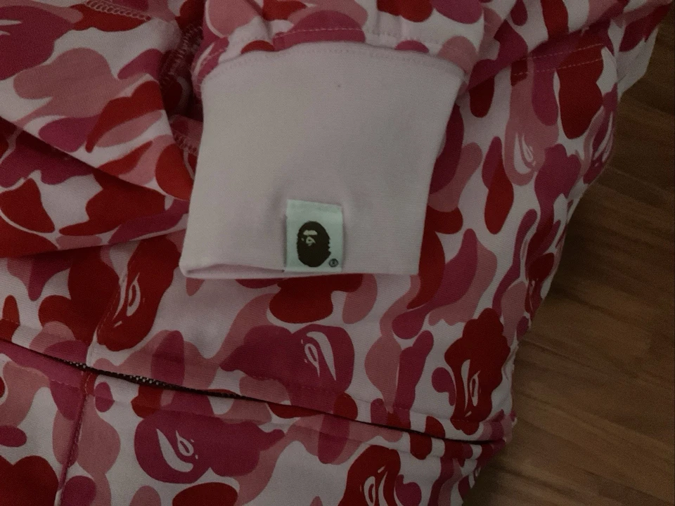 A Bathing Ape Bape ABC Camuflaje Tiburón Cremallera Sudadera con Capucha Rosa Talla L Foto 4 de 4