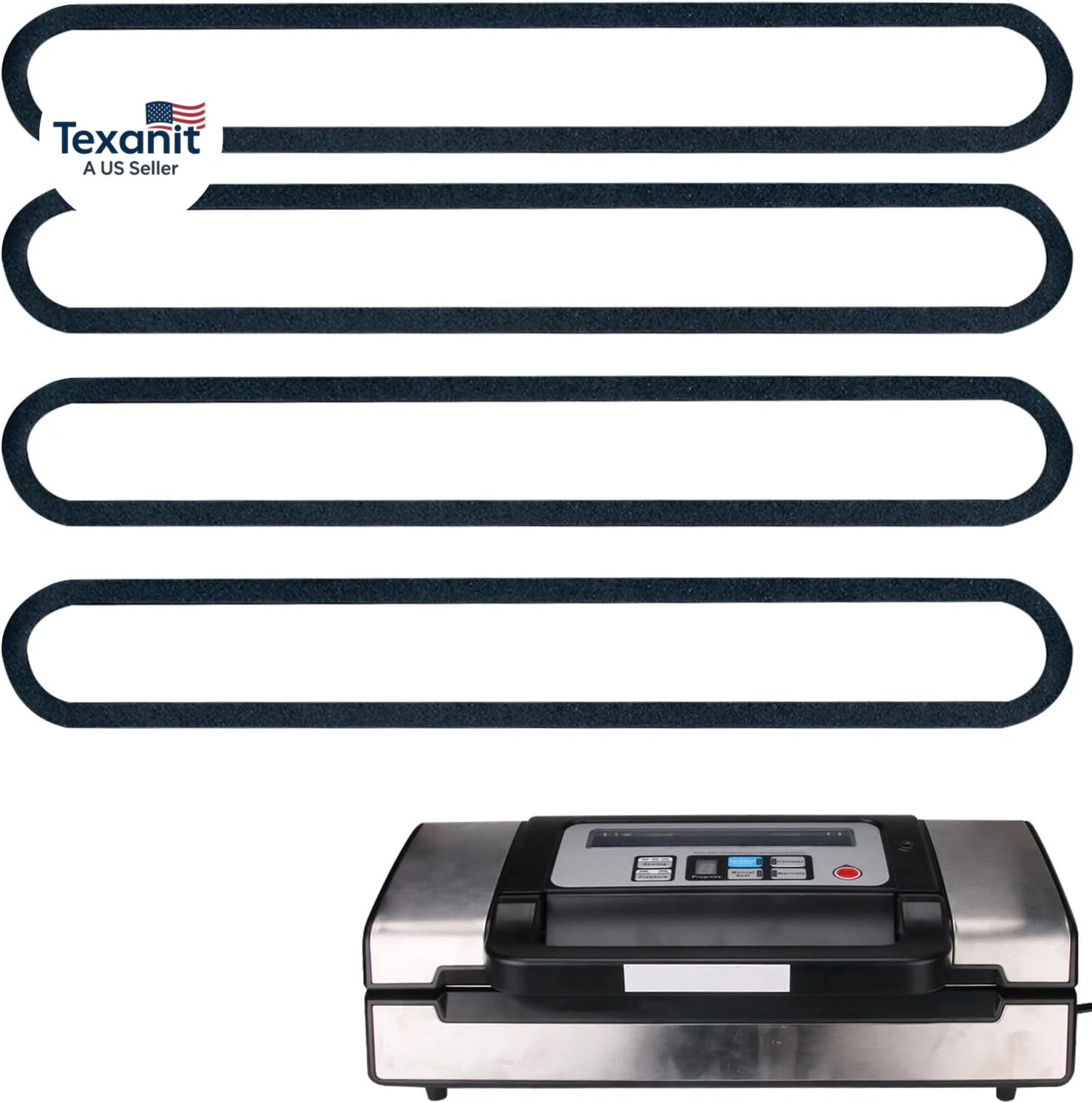 4 Pack Foam Replacement Gaskets Compatible with Deluxe Food VS-12 Vacuum Sealer,