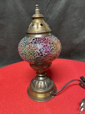 Handmade Stained Glass Moroccan /Turkish Mosaic Table Lamp Mosaic Lamp Euro Adap
