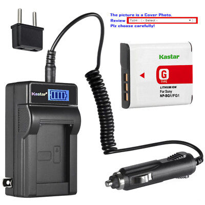 Kastar Battery LCD AC Charger for Sony NP-BG1 Sony Cyber-shot DSC-HX20 Camera