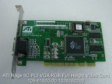 ATI Rage IIC PCI VGA RGB Full Height Video Card 109-61800-00 1026180200