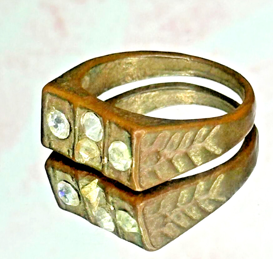 VERY RARE ANCIENT AMAZING BRONZE ROMAN STYLE RING WED… - Gem
