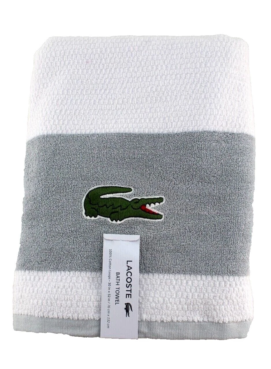 Lacoste White 100% Cotton Bath Towels & Washcloths