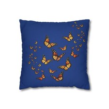 Butterfly Garden Square Pillowcase, Nature Decor, Monarch Butterfly Bedding,