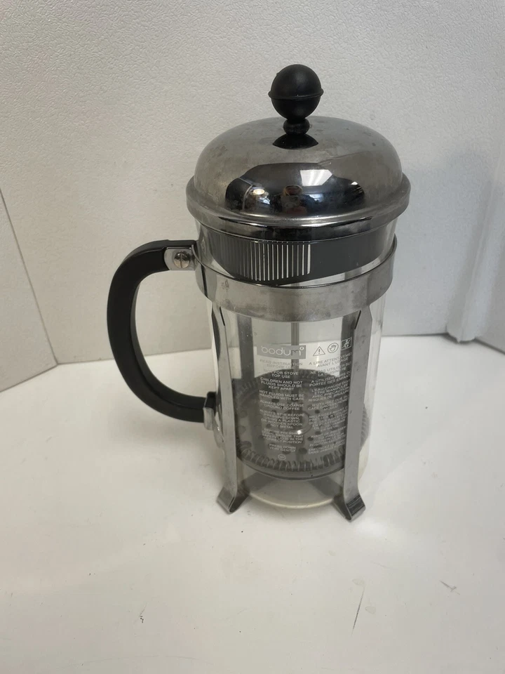 Bodum French Press Coffee Maker #157 Steel / Black 4 Cup 32 oz Made in Portugal - Image 4 of 4