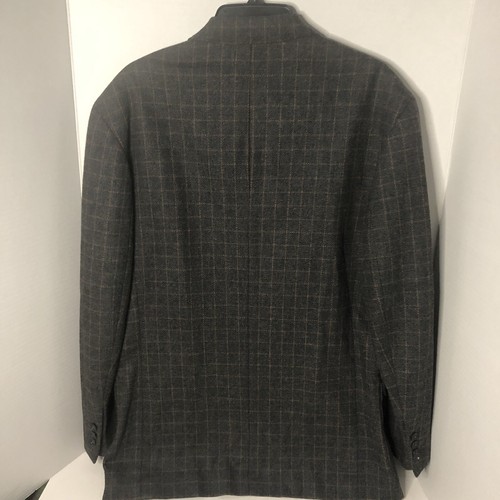 Le Collezioni Structure Men’s Blazer Jacket M Grey Burnt Orange Square Plaid - Picture 7 of 8