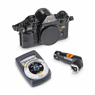 [EXCELLENT] CANON A-1 *BUNDLE* w/original manuals, GOSSEN LunaPro, ROWI eyepiece