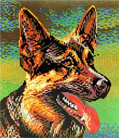 STICK IT® Mini Stecksystem Schäferhund ca. 7.500 Teile mit XXL-Steckvorlage Nr. 41135