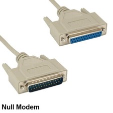 Kentek 6 Ft DB25 Null Modem Serial Extension Data Cable 28AWG RS-232 Male/Female