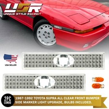 Depo Jdm Clear Front Bumper Side Marker Lights For 1987-1992 Toyota Supra Mk.3