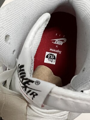 SZ 11.5 SUPREME NIKE AIR FORCE 1 HIGH SP WHITE 2014 698696 100