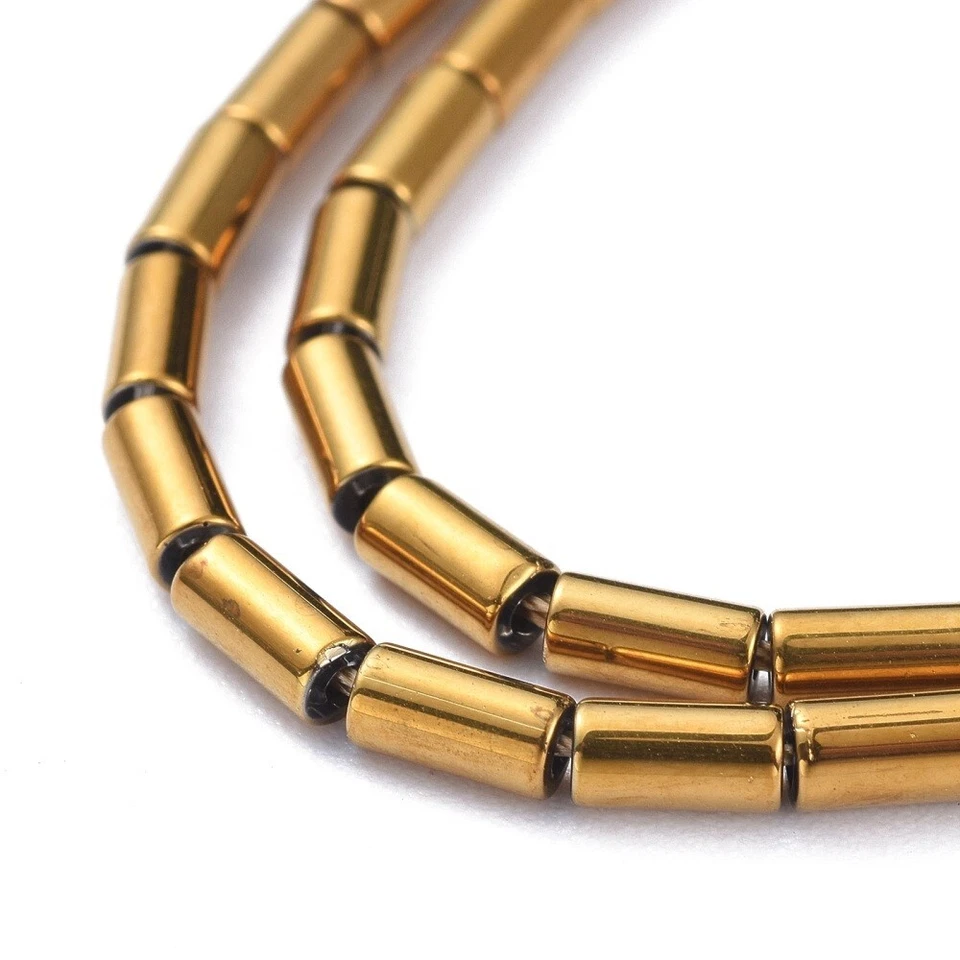 Glasperlen Zylinder plattiert 5mm x 2,5mm 70 Stück/Strang - Bild 3 von 4