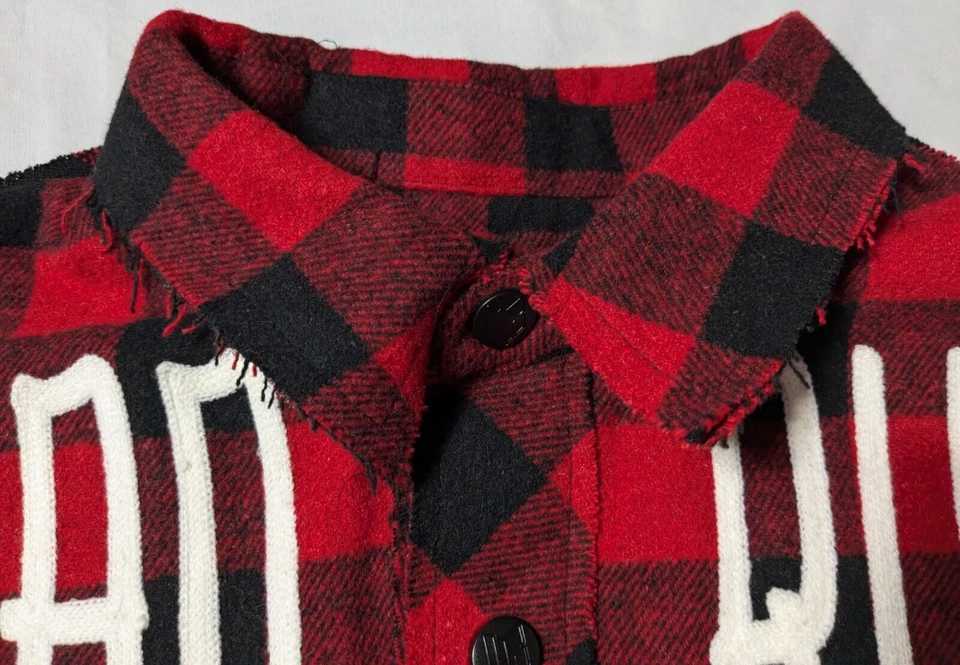 HEADRUSH STAY HUMILDE Hombres XL LANA Mezcla Madera Cuadros Cazadora Usada en Excelente Condición Foto 4 de 4