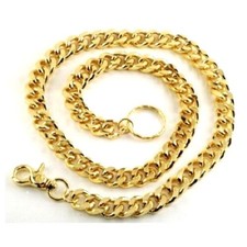 NEW Gold Link Biker Trucker Punk Keychain Jean Wallet Extra Thick Heavy Chain