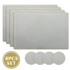Placemats PU Leather Place Mats and Coasters Sets of 4 Waterproof Table Xmas
