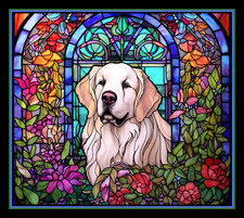 Golden Retriever Dog Large Refrigerator Magnet - version 10