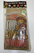 VTG GARFIELD the Cat Flat Bottom Lunch Bags "2 Cool For Words" Pkg of 20 NOS
