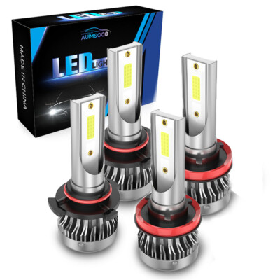 For Toyota Venza 2009-2015  -4PCs LED Headlight Kit High & Low Beam 6000K Bulbs