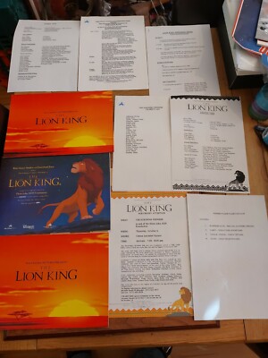 The Lion King European Charity Premiere Programme Brochures + Extras Bundle