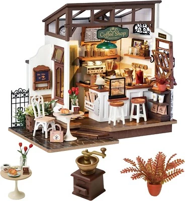 Robotime Miniatur DIY Puppenhaus Kits mit LED DIY Holz Mini Haus Modell Geschenk