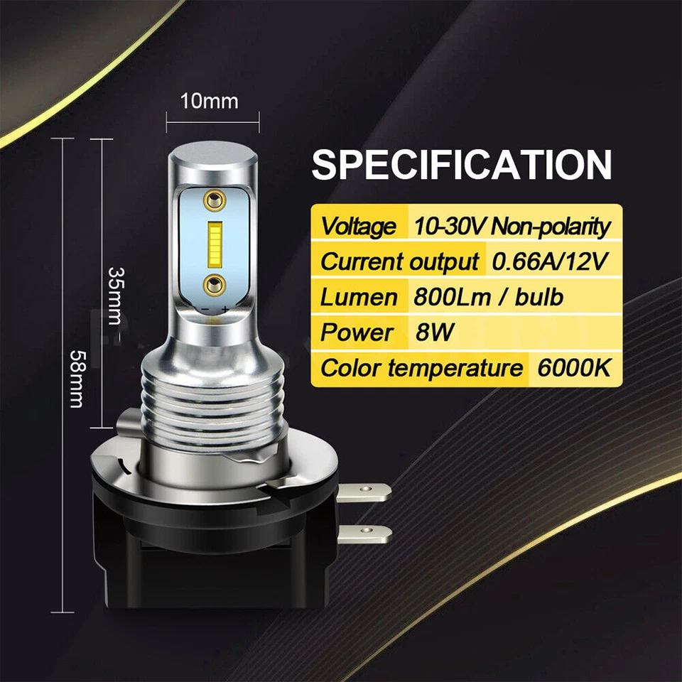 H11B LED Headlight Bulbs LOW BEAM For Hyundai Elantra 2007 2008 2009 2010 + - Image 4 of 4