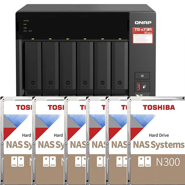 QNAP TS-673A-8G 6-Bay NAS | 96TB/72TB/60TB | Complete Kit with 6x 3.5" HDDs - Image 4 of 4
