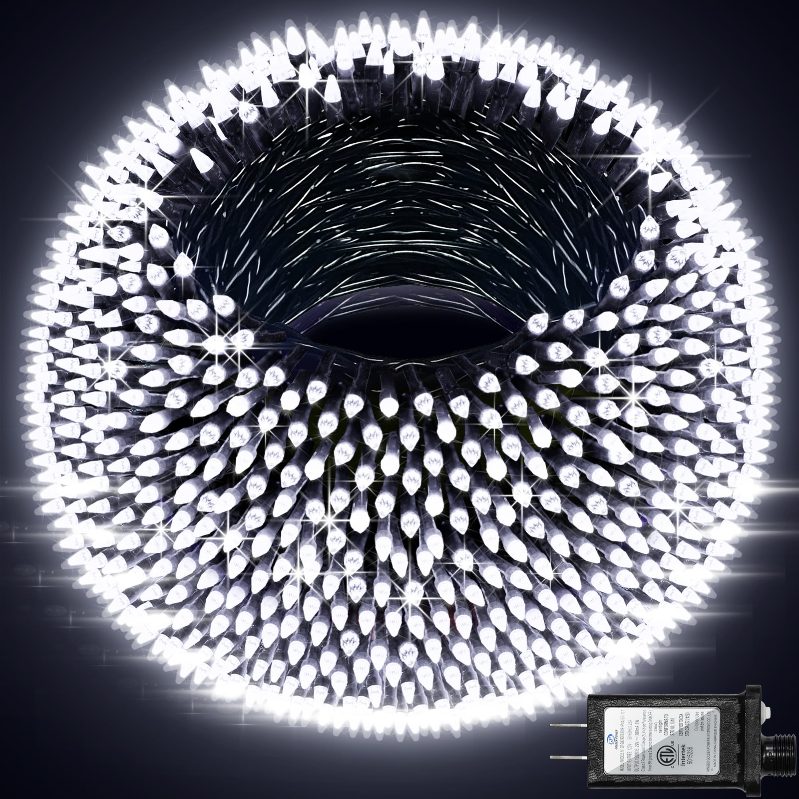 1500 LED 492ft Green Wire Christmas String Lights With Timer for Outdoors