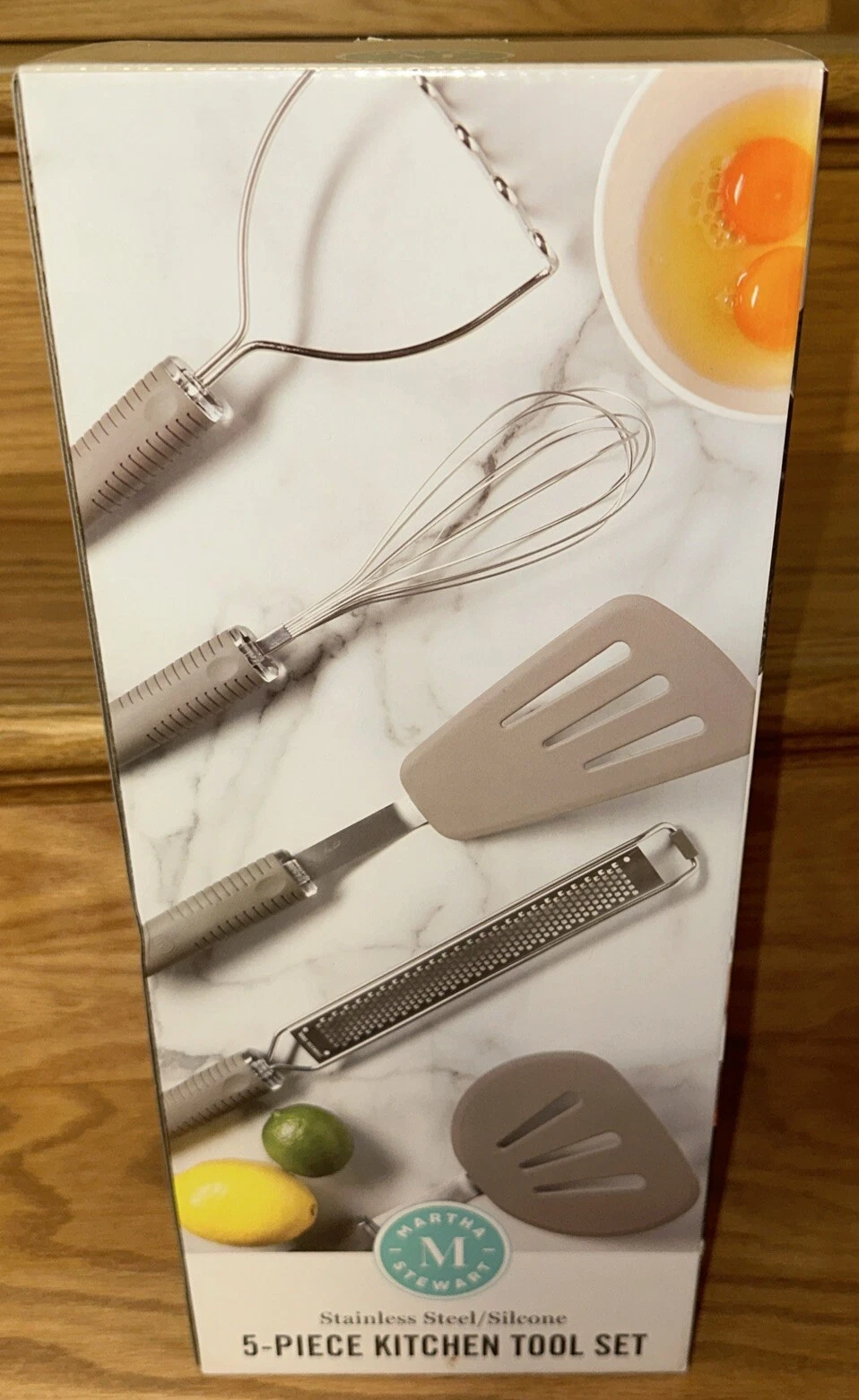 Martha Stewart 5 Piece Stainless Steel/Silcone Kitchen Tool Set
