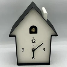 MERIDIANA Modern Traditional MCM Cuckoo Clock Minimalist White Black READ
