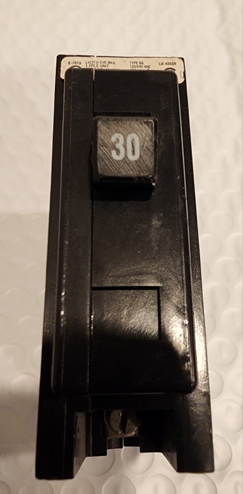 EATON CUTLER HAMMER BAB1030 Single Pole 30 AMP Type BA Bolt In Circuit Breaker