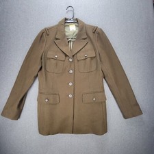 Fossil L Brown Wool Blend Military Jacket