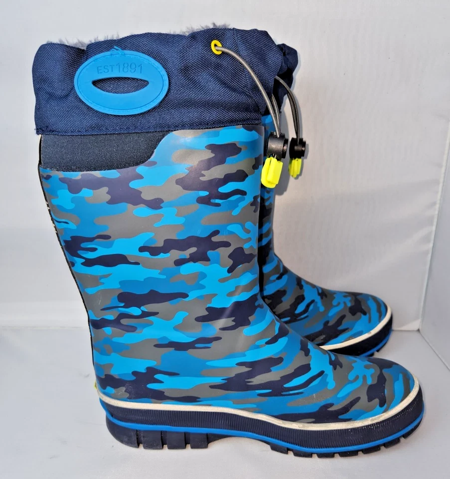 western chief rain boots insulated waterproof fleece lined blue camo youth 4 - Image 4 of 4