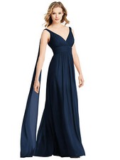 Jenny Parkham JP1027 Streamer Back Chiffon Gown SZ 6 Midnight $298