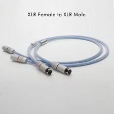 Pair  Pure Silver HiFi Audio XLR Balanced Cable Signal Interconnect Wire