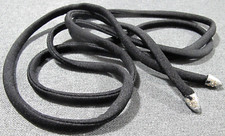 Vintage clear rhinestones pewter color metal tips ends black fabric strap belt