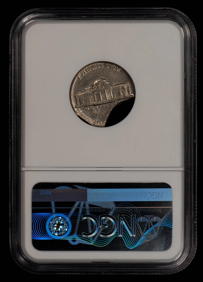 1974 5c Jefferson Nickel - Mint Error Double Curved Clips - NGC MS 62 - X5883 - Image 3 of 4