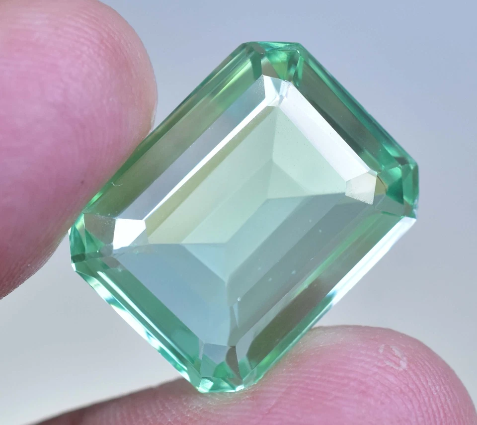 26.95 CT Natürlich Montana Grün Saphir Zertifiziert Umwerfend Smaragd Schliff - Bild 2 von 4