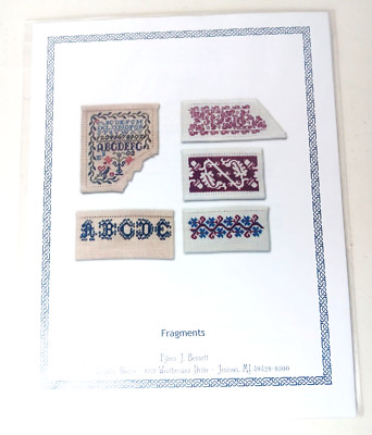 Fragments Miniature Samplers Mini Cross Stitch Pattern Chart E. Bennett Unique